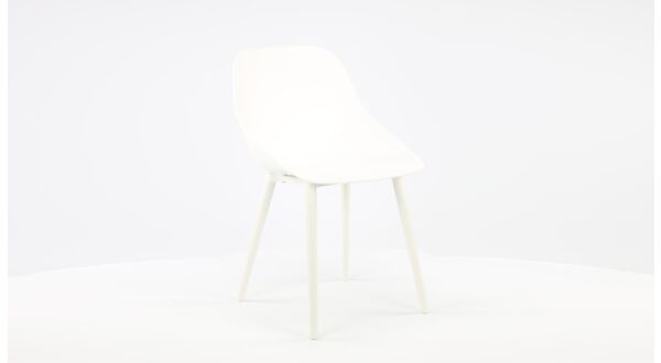 Siège Baquet Alu Gaudi Pied Blanc + Baquet PP Blanc Galati