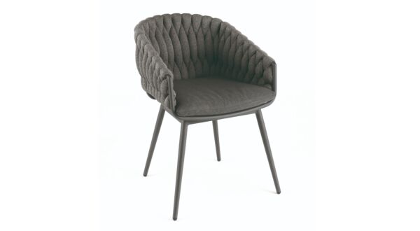 Alu Dining Chair Vigo Charcoal Mat Alu + Anthracite Sock 8cm QDF