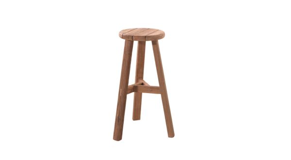 Chaise de bar en teck Ribero Dia 35cm x H75cm Erosi Recup Teck