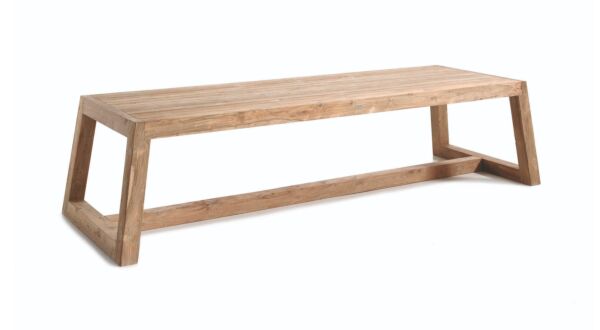 Table de jardin en teck Helsinki 300cm x 100cm x H78cm - Recup Teck