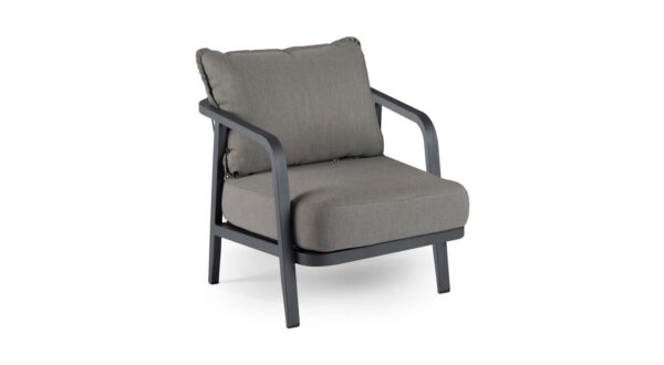 Alu Lounge Pep Club Seat Charcoal Frame With AW Cushions Olefin