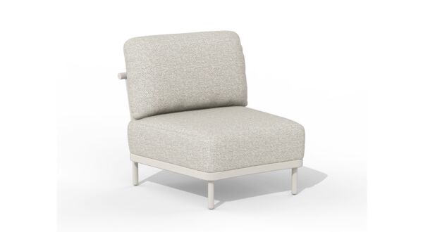 Alu Lounge Fresca Corner Set Organic Left Alu Frame Creme White With AW Cushions Dove Olefin