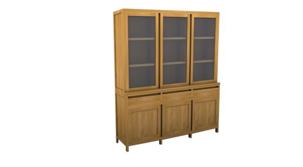 Display Cabinet Comfort 180cm 6 Doors + 3 Handleless Drawers Comfort-Line Diamond Collection