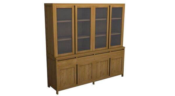Display Cabinet Comfort 200cm 8 Doors + 4 Handleless Drawers Comfort-Line Diamond Collection