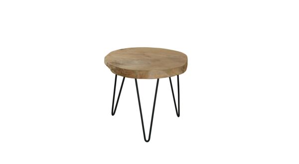 Modena Coffee Table Disc With Black Metal Legs Dia 040-50cm - Diamond Collection