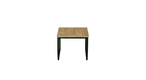 Modena Salontafel Vierkant Met Zwart Metalen Frame 040cm Teak Light Brushed - Diamond Collection