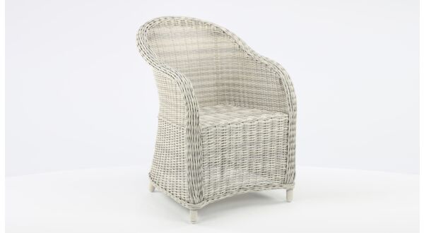Wickerzetel California Kleur White Faded Grey Wicker PE - Alu Frame Luxury Lounge