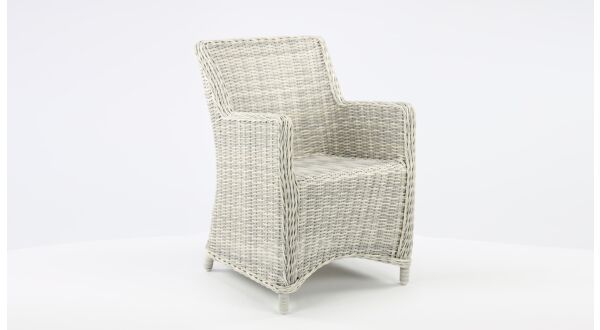 Wickerzetel Boston Kleur White Faded Grey Wicker PE - Alu Frame Luxury Lounge