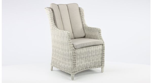 Wickerzetel Indigo Kleur White Faded Grey Wicker PE - Alu Frame Luxury Lounge