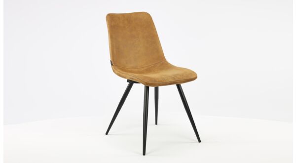 Chaise d'intérieur Spot Softyl Cognac avec pieds Noirs