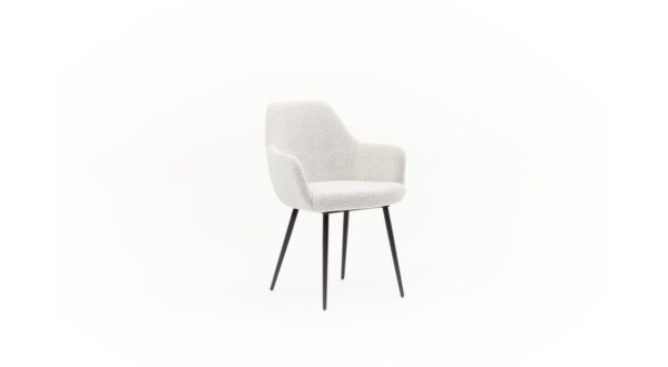 Dining chair Curve Fabric Alpine Champagne - Legs Black Metal