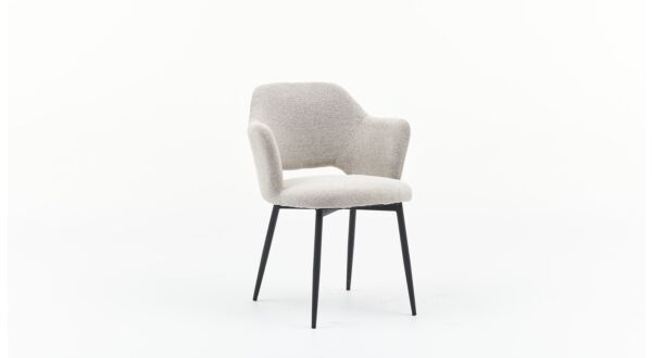 Dining room chair Elly Fabric Sneak Natural - Legs Black Metal