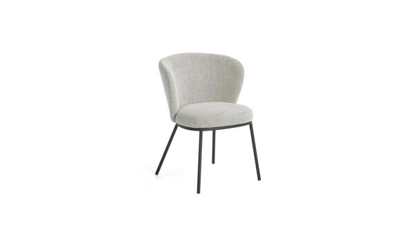 Dining room chair Yuna Fabric Sneak Natural - Legs Black Metal