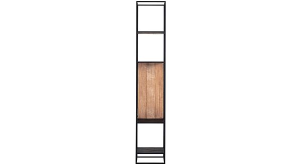 Cosmo TV Wandelement Boekrek Small 40cm x 40cm x H220cm Recup Teak Hout Met Zwart Metalen Frame  