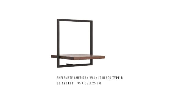 Shelfmate Type B Walnoot / Black 35cm x 25cm x H35cm 