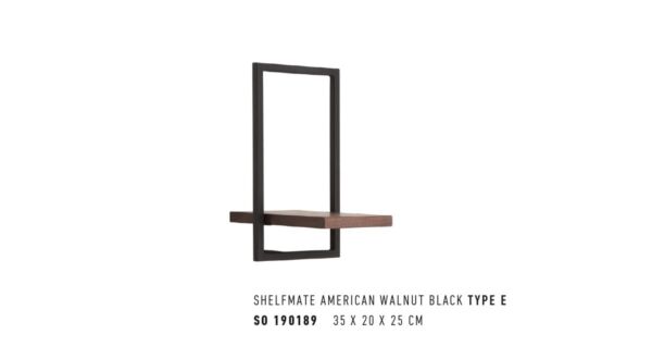Shelfmate Type E Walnoot / Black 20cm x 25cm x H35cm   
