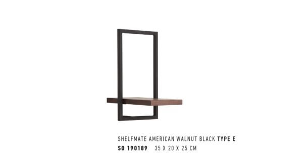 Shelfmate Type E Walnoot / Black 20cm x 25cm x H35cm   