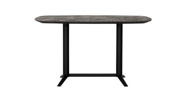 Soho Countertafel 160cm x 90cm x H90cm Mortex Top Met Zwart Metalen Onderstel