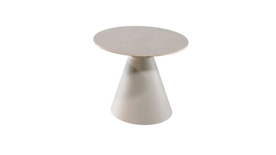 Alu Lounge Amora Salontafel Dia 60cm - Alu Linnen - Keramiek Wit main product photo