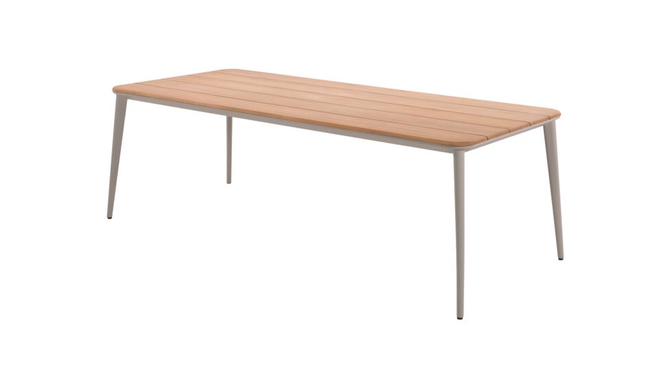 Alu Tuintafel Jack 240cm x 100cm Linnen Alu Mat + Teak Top main product photo