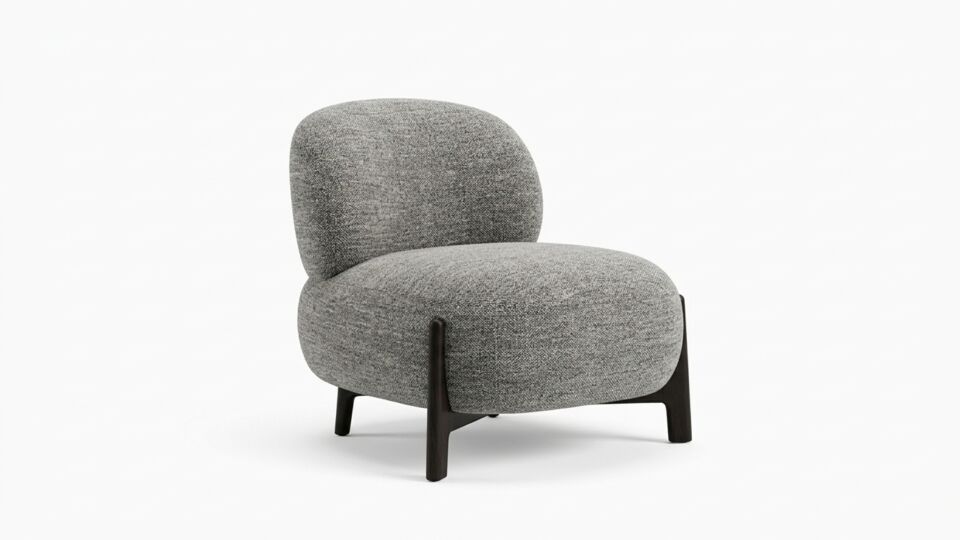 Dark Walnut Loungefauteuil Jazz - Stof Antracietgrijs - Poten Dark Walnut - VERWACHT TOONZAAL EINDE OKTOBER 2026 main product photo