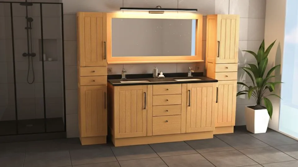 Essential Teak Collection badkamermeubel cannes black 125cm sfeer