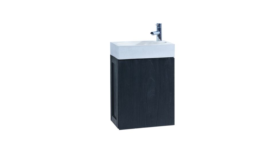 Lave-mains Java Black Square + Vasque Terrazzo Blanc main product photo