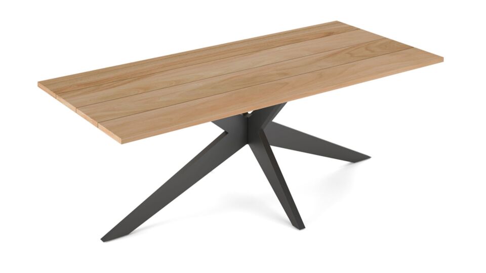 Alu Garden Table Yale 280cm x 100cm Alu Frame Charcoal Matt + Teak Top WD main product photo