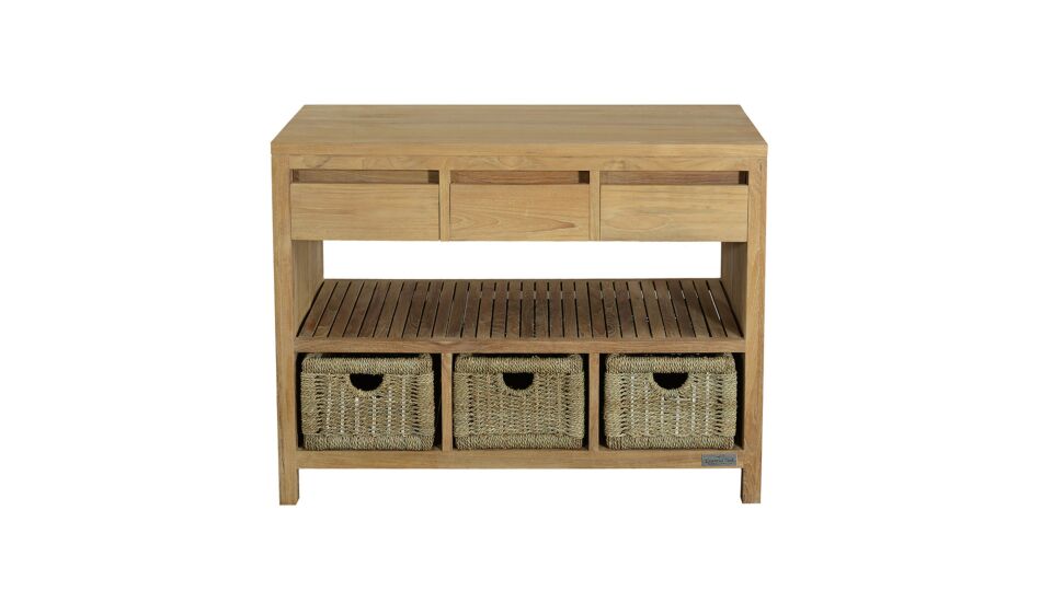 Teak Bathroom Furniture New Bordeaux 100cm With Full Teak Top main product photo