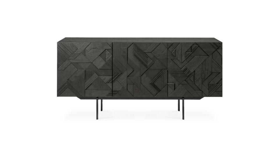 Teck noir Buffet Graphic 168 x 45cm Ethnicraft main product photo