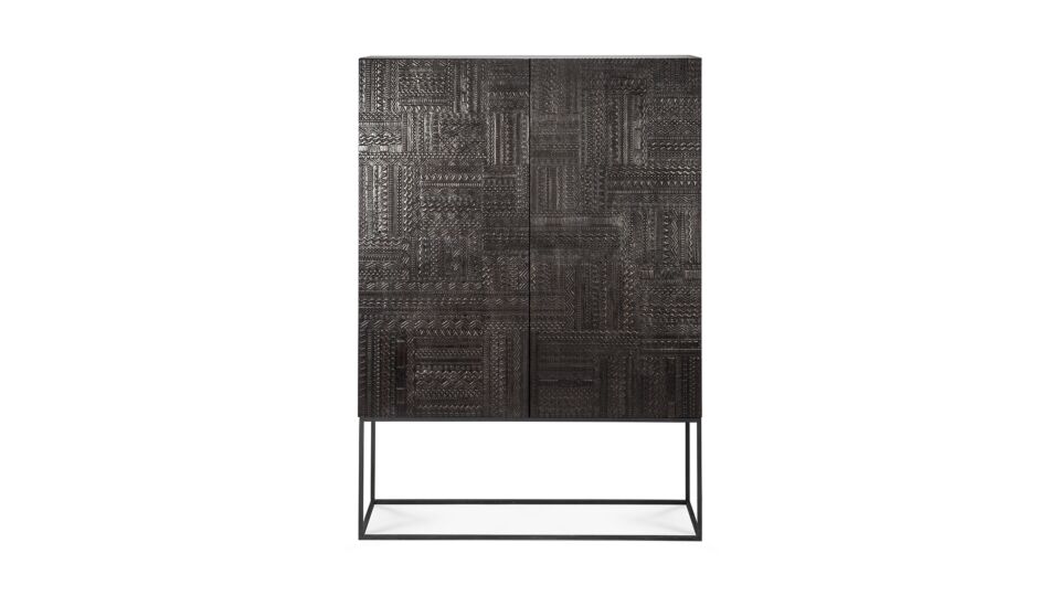 Teak black Tabwa cupboard 126 x 45cm Ethnicraft main product photo