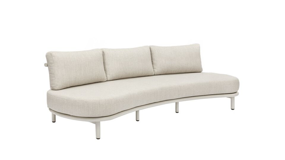 Organo Alu Lounge 3-Sitzer Dune Mat + Sitz- und Rückenkissen Beige Olefin main product photo