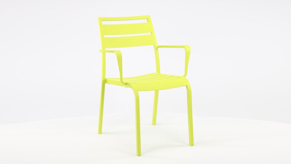 Chaise empilable en aluminium Nice Slat Green Matt + Accoudoir main product photo