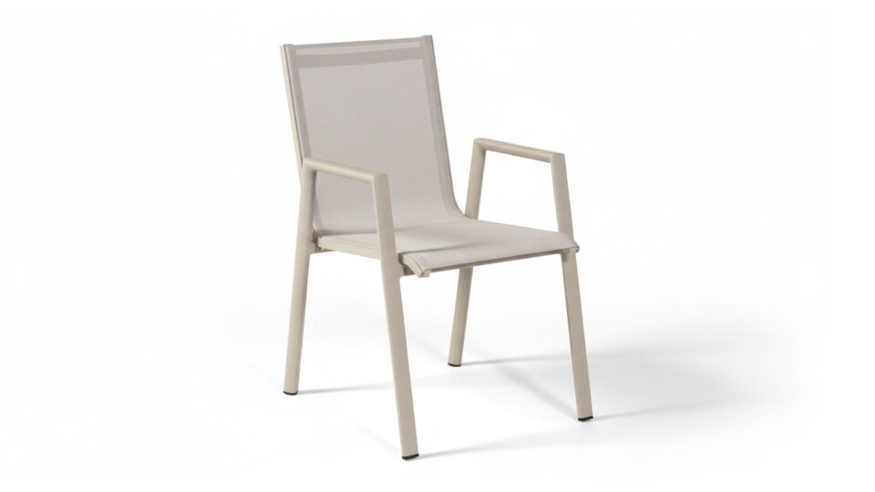 Alu Stapelstuhl Samos Leinen Matt Alu mit Textilene Sand main product photo