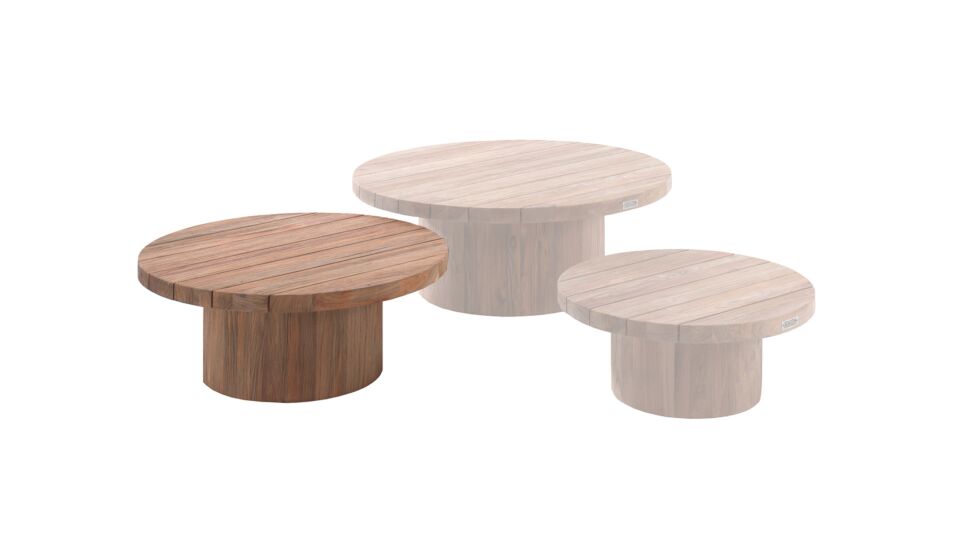 Teak Salontafel Noah Rond Dia 75cm x H30cm Recup Teak main product photo