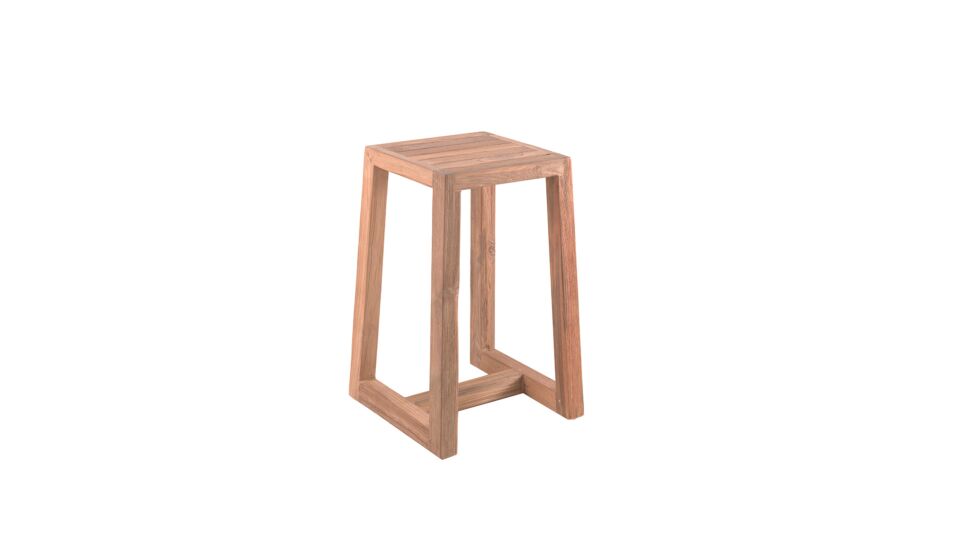Chaise de bar en teck Helsinki 40cm x 40cm x H61cm Erosi Recup Teck main product photo