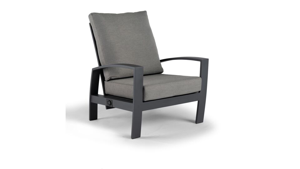 Alu Lounge Valencia Adjustable Relax Chair Charcoal Frame With Swiss Fabric Cushion main product photo
