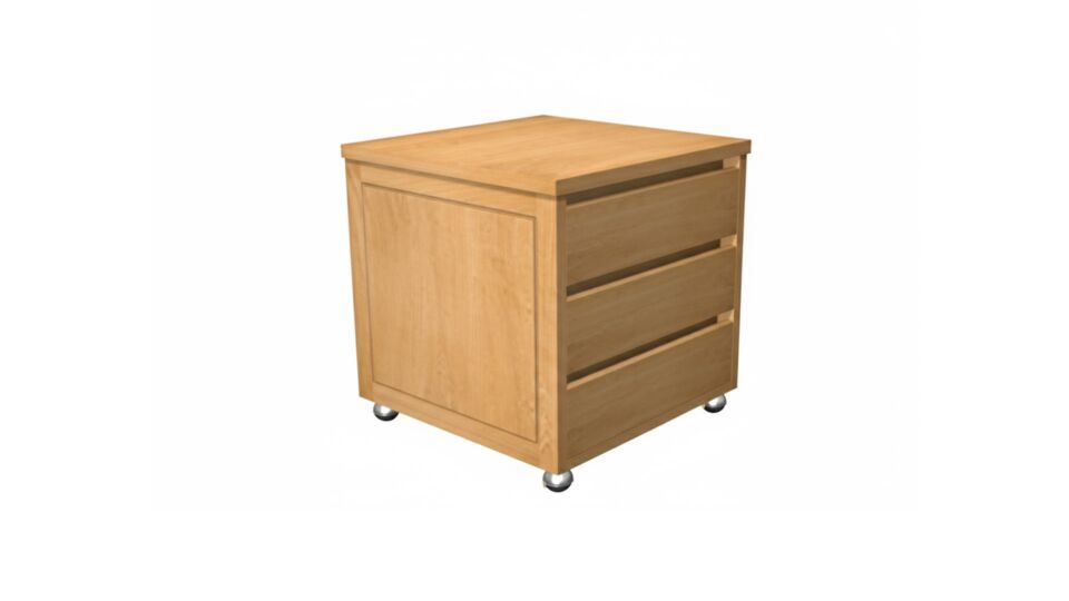 Caisson de bureau à 3 tiroirs sur roulettes 60 x 60 cm Collection Diamant main product photo