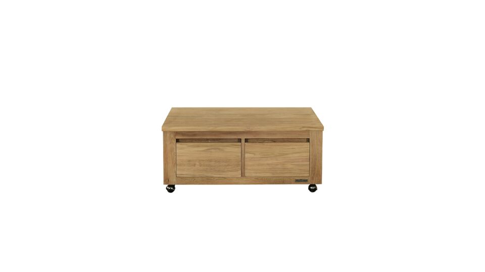 Coffee table with 2 handleless drawers On Wheels 100 x 60cm Diamond Collection main product photo