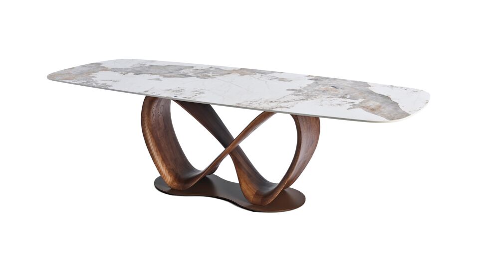 Interieurtafel Deens Ovaal Larissa 260cm - Brown Elysium Keramiek - Poot Ash Wood Brown main product photo