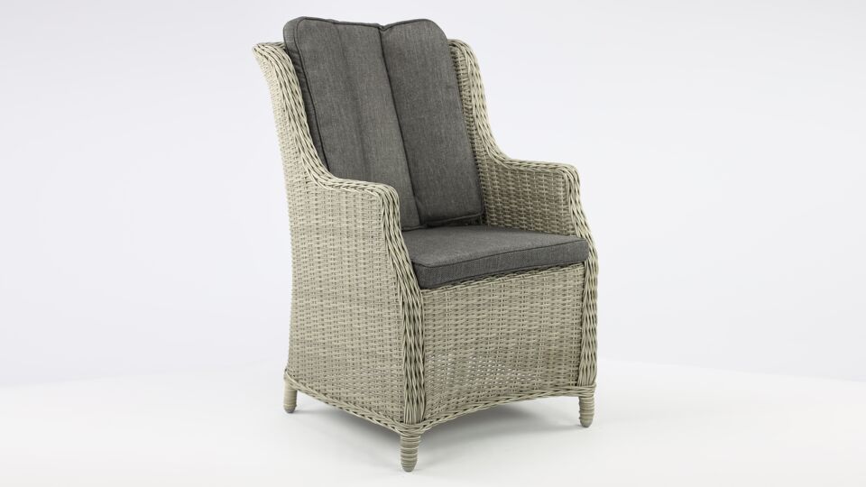 Wickerzetel Indigo Kleur Light Kobo Grey Wicker PE - Alu Frame Luxury Lounge main product photo