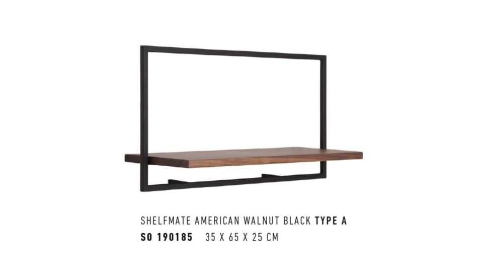 Shelfmate Type A Walnoot / Black 65cm x 25cm x H35cm main product photo