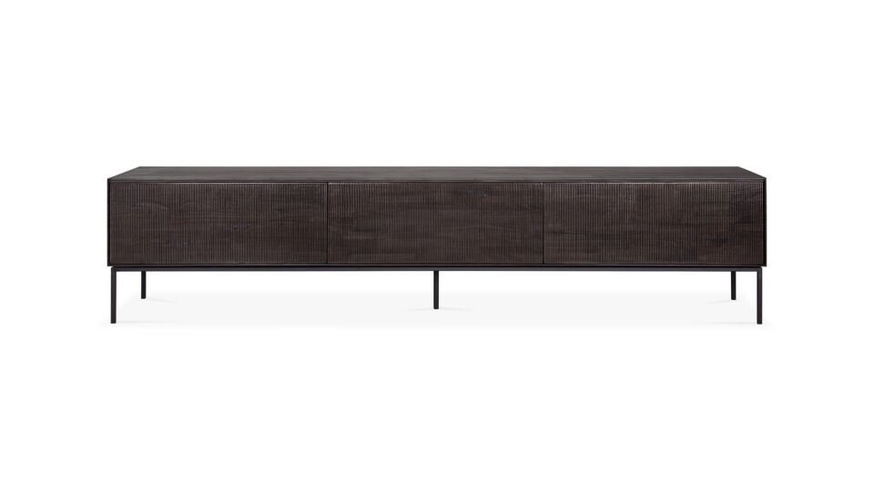 Teak Zwart Grooves TV-meubel 242 x 45cm Ethnicraft main product photo