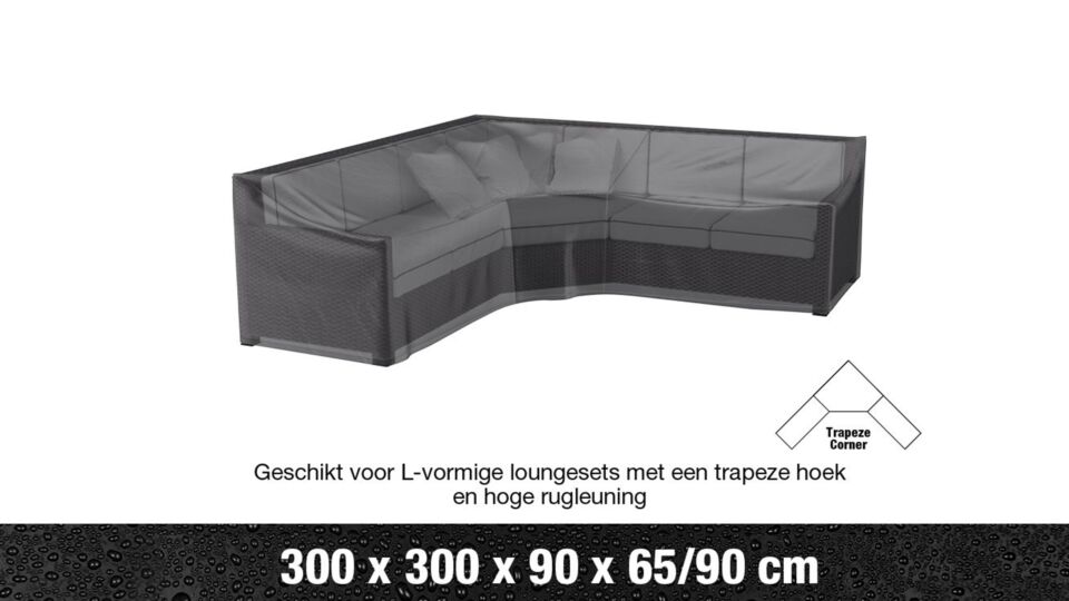 Aerocover Loungesethoes Hoekset L/Trapeze hoek 300 x 300 x 90cm x H65/90cm main product photo