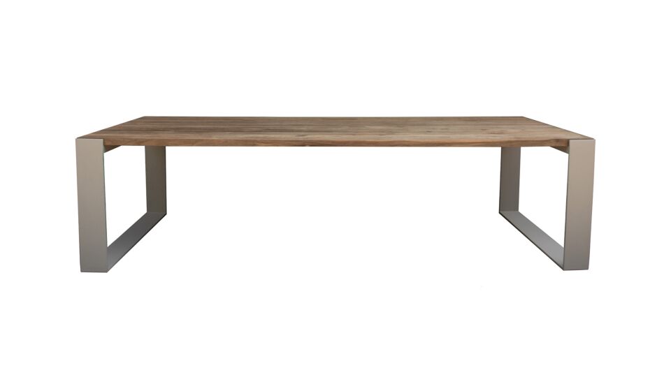 Teak Garden Table Alice 280cm x 110cm - Metal Frame Linen - Recup Teak main product photo