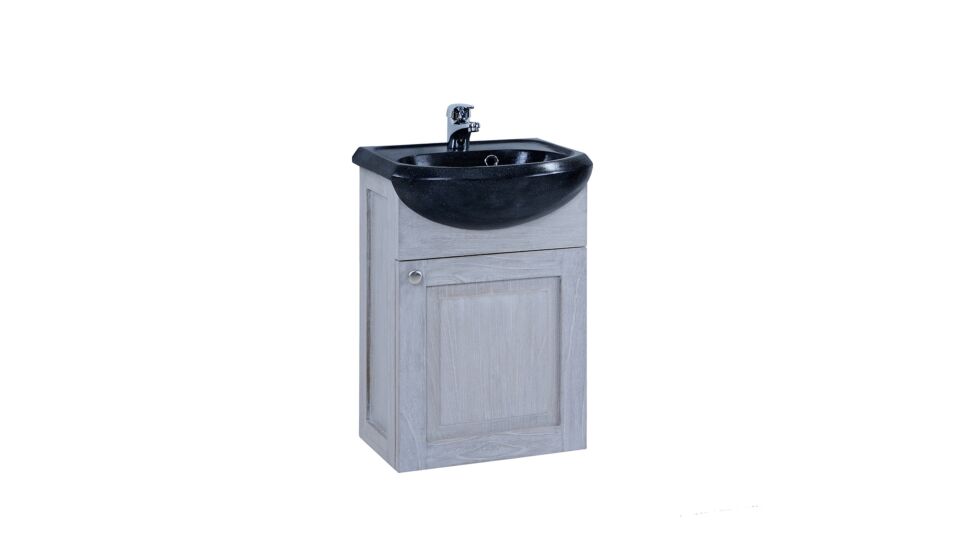 Handwasser Java Retro Grey Oval + Terrazzo Waskom Zwart main product photo