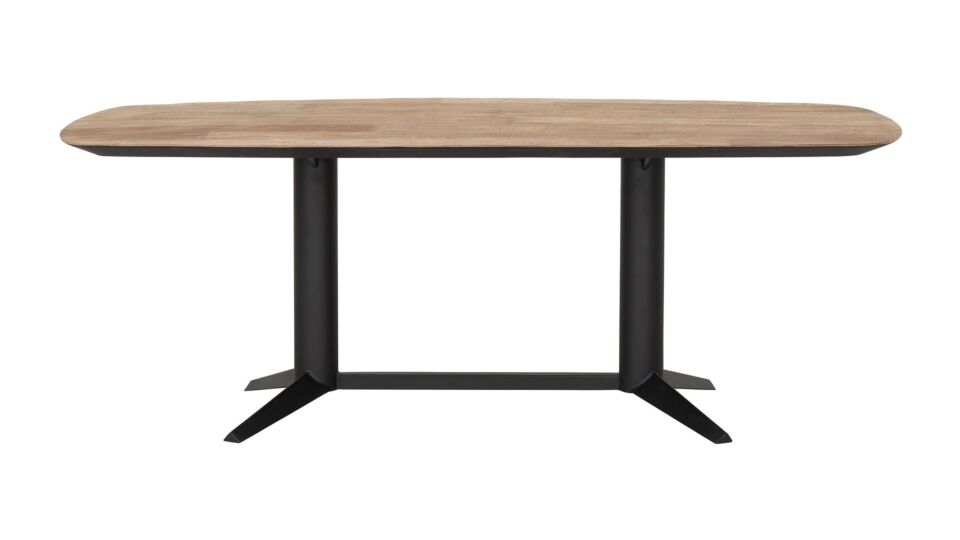 Soho Interior Table 210cm Recup Teak - Black Metal Base - DTP Home main product photo