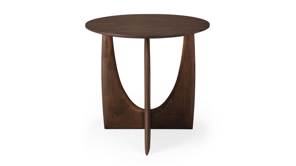 Teak brown Geometric side table 51 x 51cm Ethnicraft main product photo