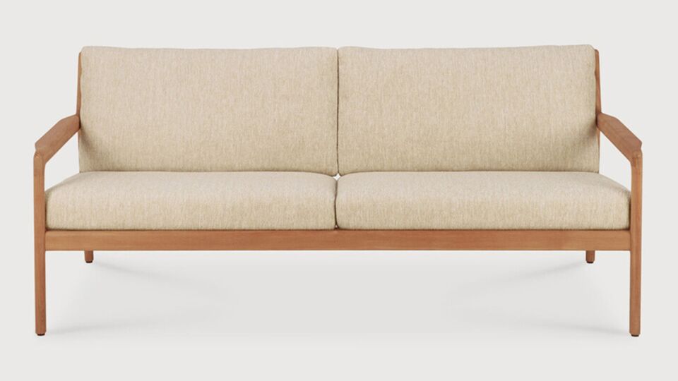 Canapé de jardin Teck Jack 180 cm Teck Naturel + Coussins d'extérieur Naturel - Ethnraft main product photo