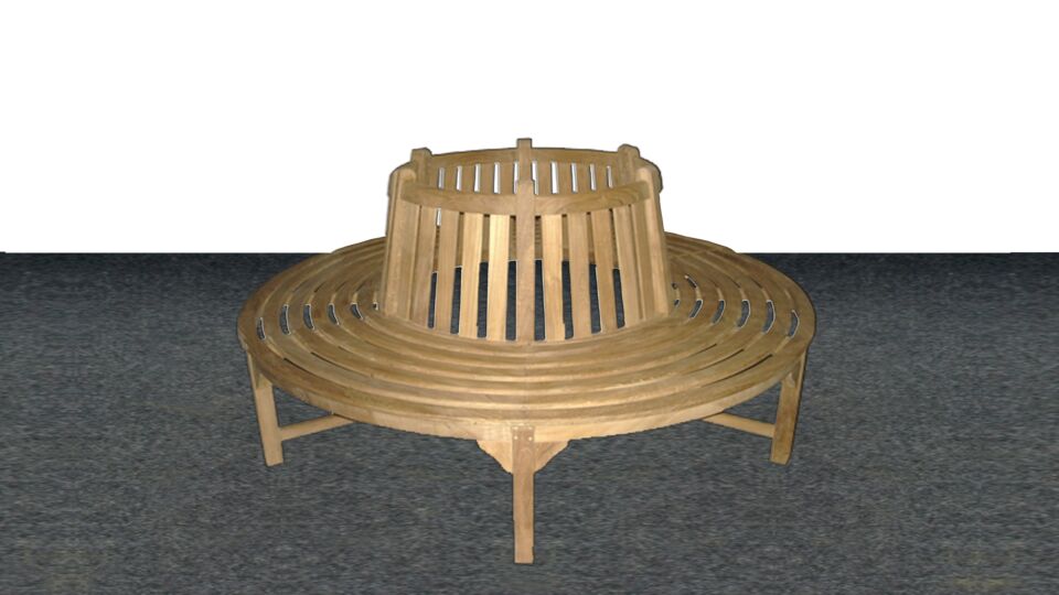 Banc de Jardin Banc d'Arbre Rond Dia 170 cm Robuste - 2 Parties - Collection Diamond main product photo
